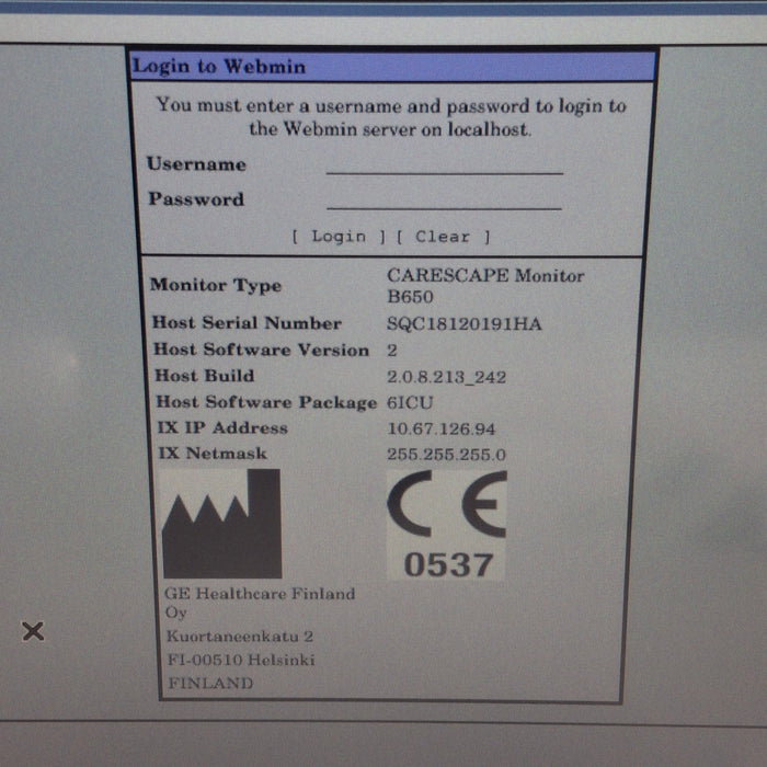 GE Healthcare Carescape B650 Patient Monitor