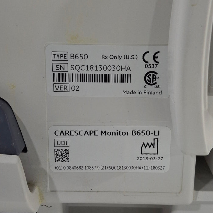 GE Healthcare GE Healthcare Carescape B650 Critical Care Patient Monitor Patient Monitors reLink Medical
