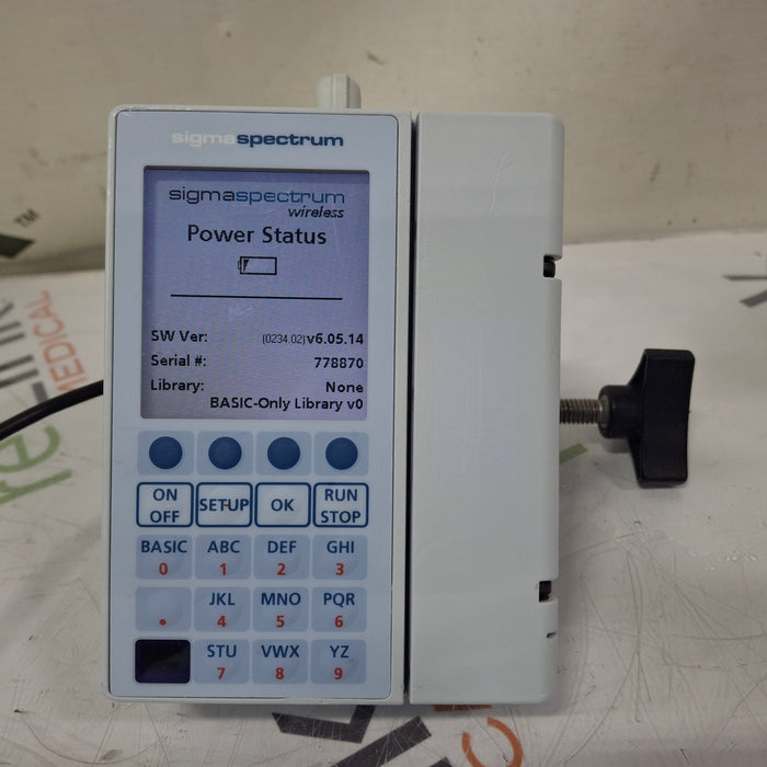 Baxter Sigma Spectrum 6.05.14 with B/G Battery Infusion Pump