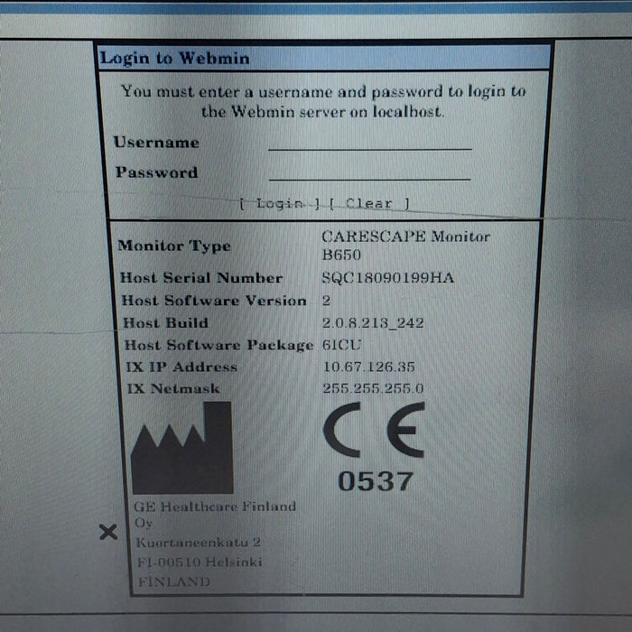 GE Healthcare Carescape B650 Patient Monitor