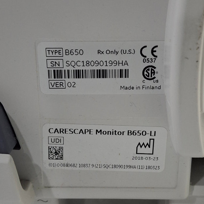 GE Healthcare Carescape B650 Patient Monitor