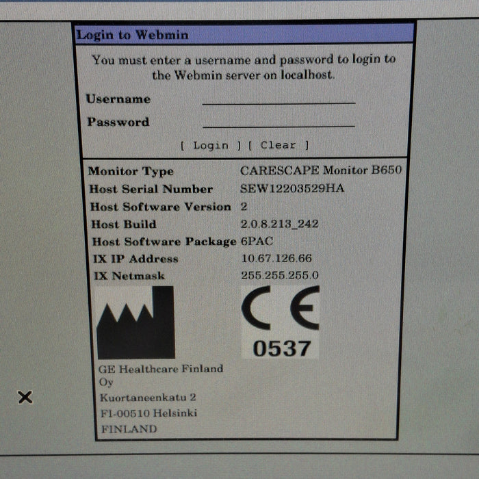 GE Healthcare Carescape B650 Patient Monitor