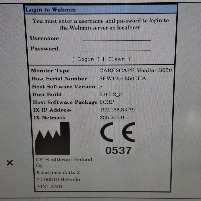 GE Healthcare Carescape B650 Patient Monitor