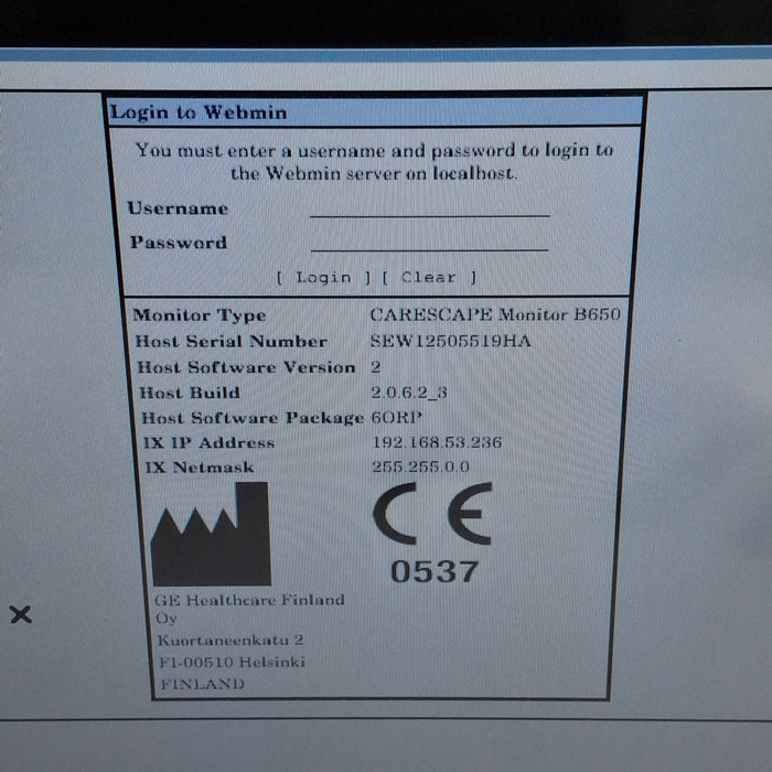 GE Healthcare Carescape B650 Patient Monitor