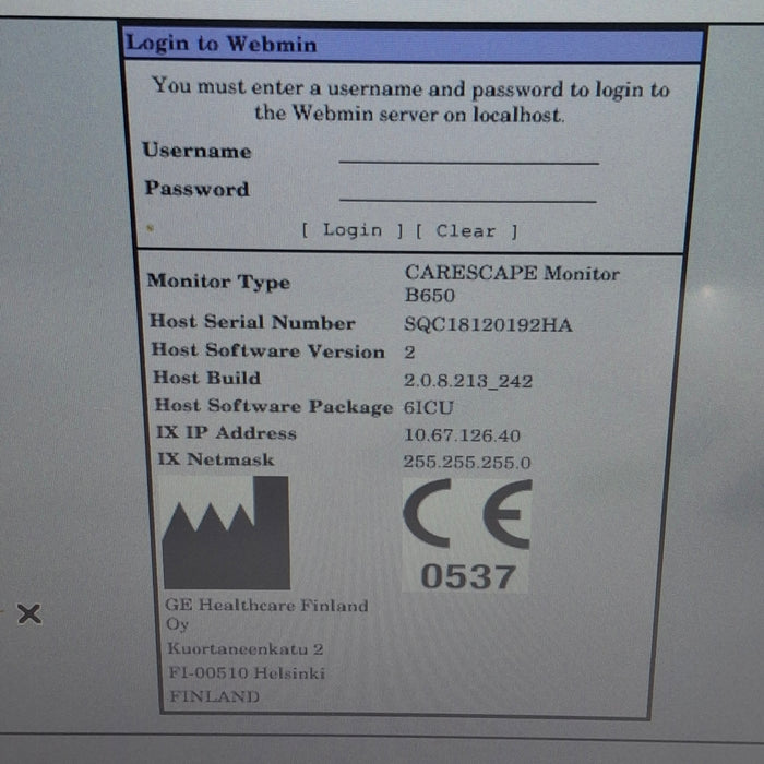 GE Healthcare Carescape B650 Patient Monitor