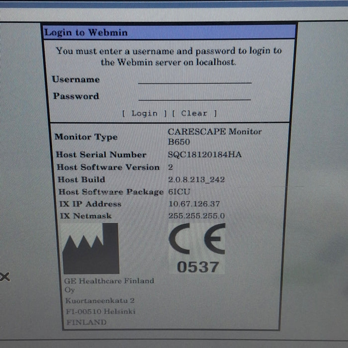 GE Healthcare Carescape B650 Patient Monitor