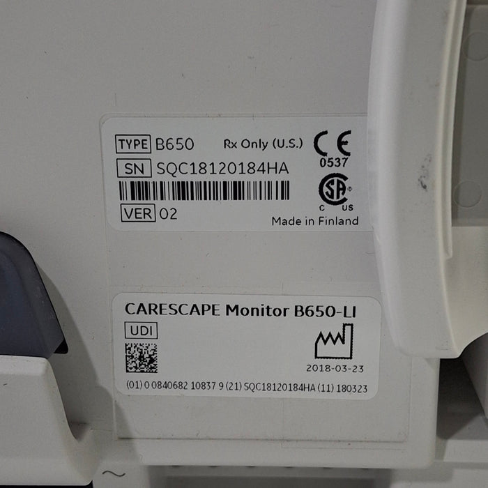 GE Healthcare Carescape B650 Patient Monitor