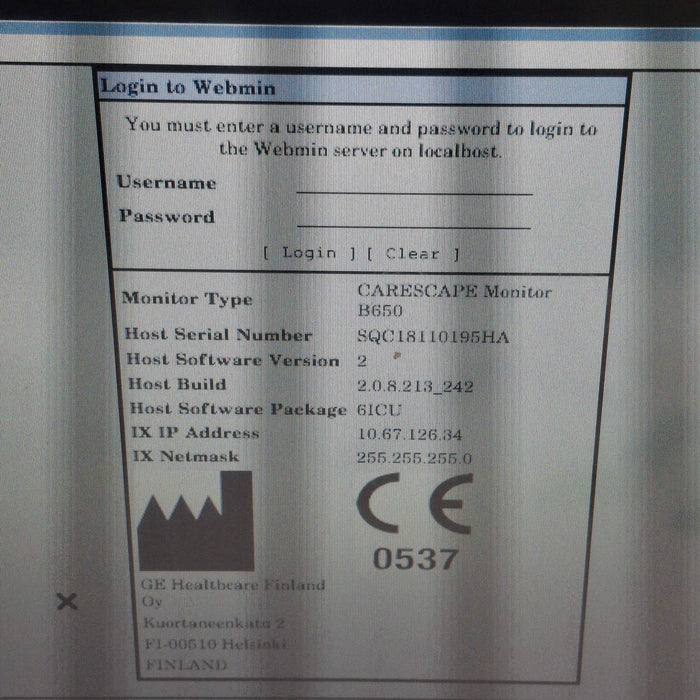 GE Healthcare Carescape B650 Patient Monitor