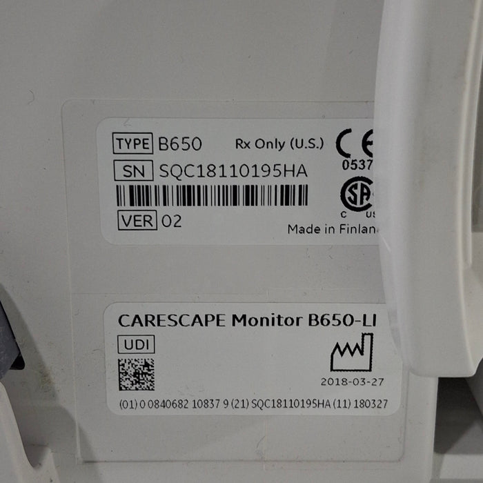 GE Healthcare Carescape B650 Patient Monitor