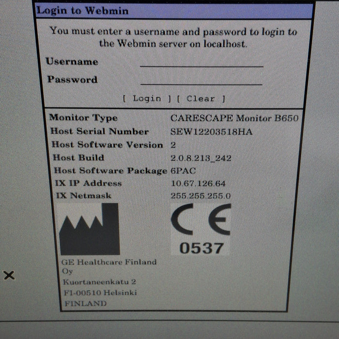 GE Healthcare Carescape B650 Patient Monitor