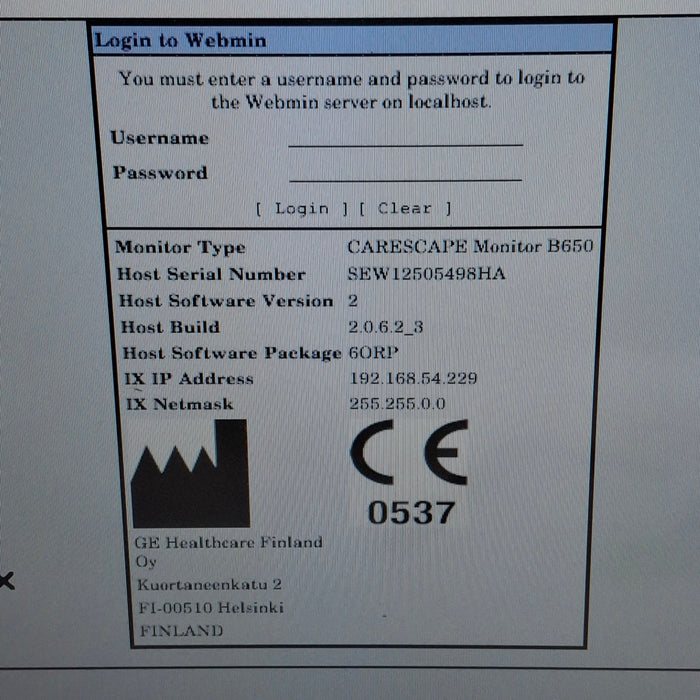 GE Healthcare Carescape B650 Patient Monitor