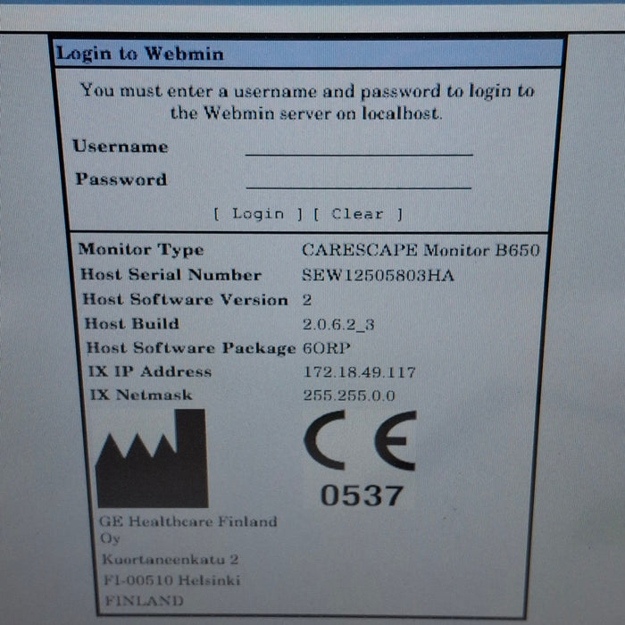 GE Healthcare GE Healthcare Carescape B650 Patient Monitor Patient Monitors reLink Medical