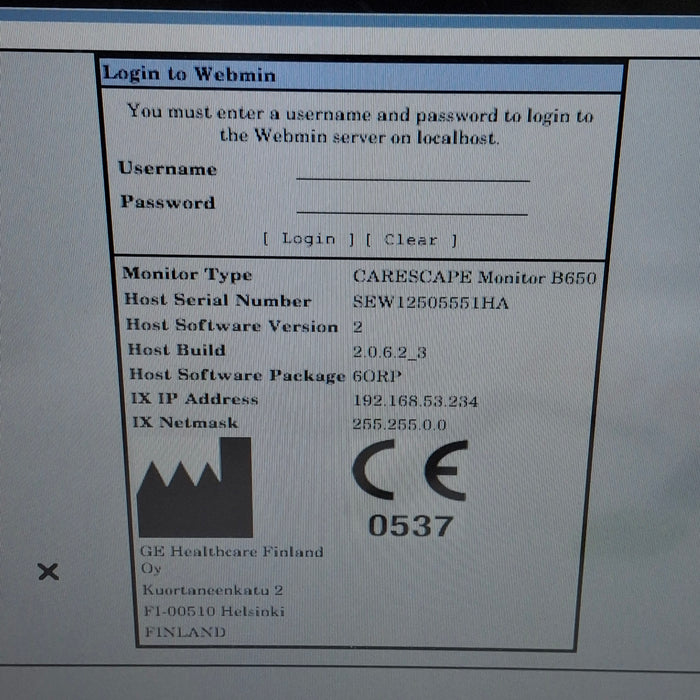 GE Healthcare Carescape B650 Patient Monitor