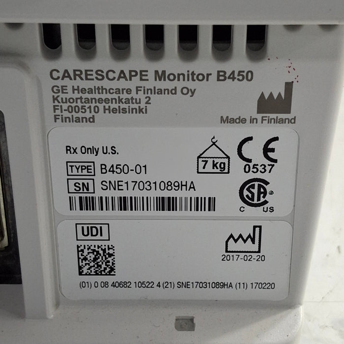GE Healthcare GE Healthcare Carescape B450 Critical Care Patient Monitor Patient Monitors reLink Medical