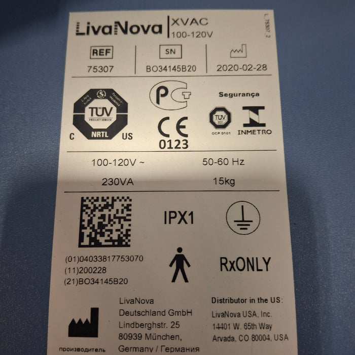 Sorin Group USA, Inc. XVAC 75307 Vacuum Pump