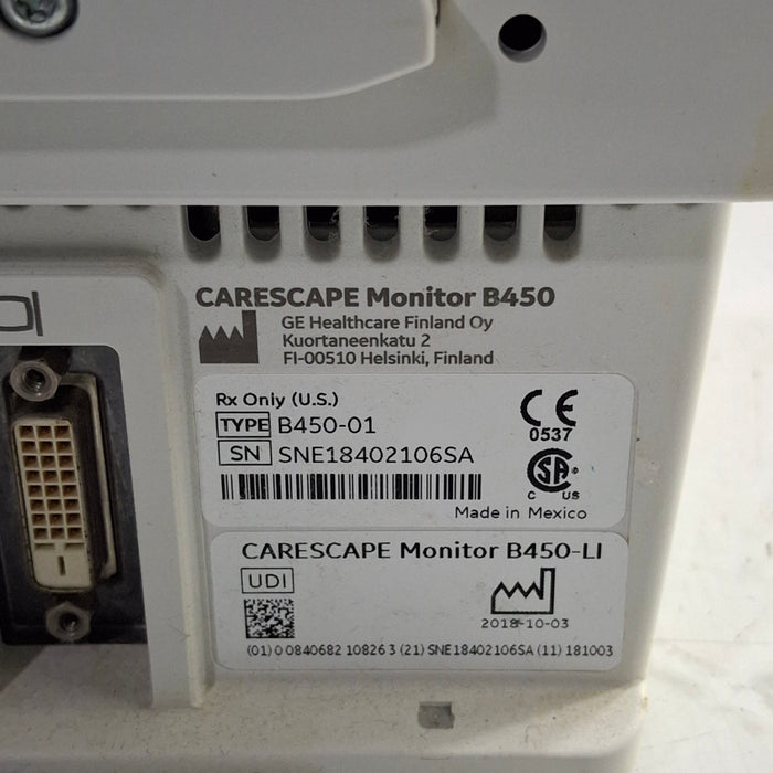 GE Healthcare GE Healthcare Carescape B450 Critical Care Patient Monitor Patient Monitors reLink Medical