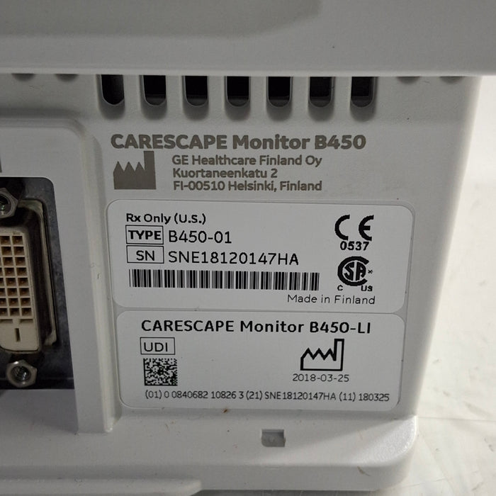 GE Healthcare GE Healthcare Carescape B450 Critical Care Patient Monitor Patient Monitors reLink Medical