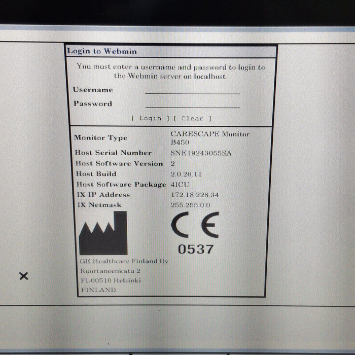 GE Healthcare Carescape B450 Patient Monitor