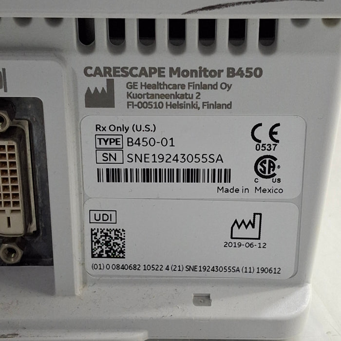 GE Healthcare Carescape B450 Patient Monitor