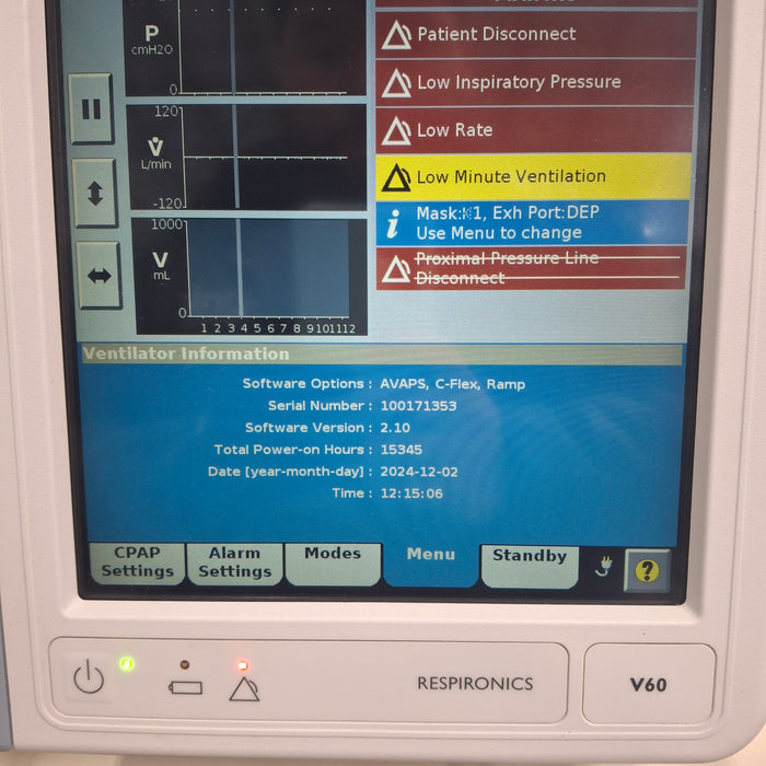 Philips Philips Respironics V60 BiPAP Ventilator Respiratory reLink Medical