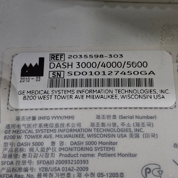 GE Healthcare GE Healthcare Dash 5000 - GE/Nellcor SpO2 Patient Monitor Patient Monitors reLink Medical