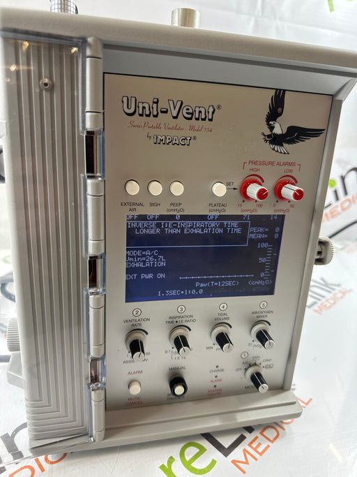 Impact Instrumentation Inc. Impact Instrumentation Inc. Uni-Vent 754 Portable Ventilator Respiratory reLink Medical