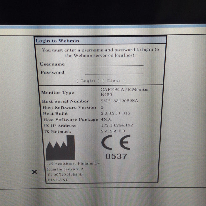 GE Healthcare Carescape B450 Patient Monitor