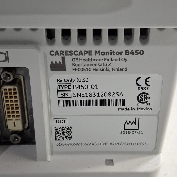 GE Healthcare Carescape B450 Patient Monitor