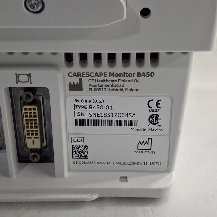 GE Healthcare GE Healthcare Carescape B450 Critical Care Patient Monitor Patient Monitors reLink Medical