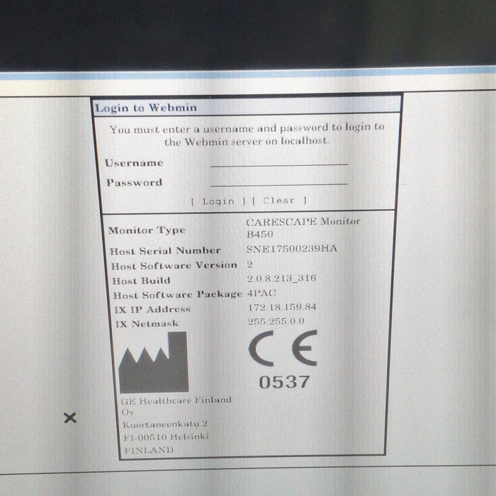 GE Healthcare GE Healthcare Carescape B450 Post Anesthesia Care Patient Monitor Patient Monitors reLink Medical