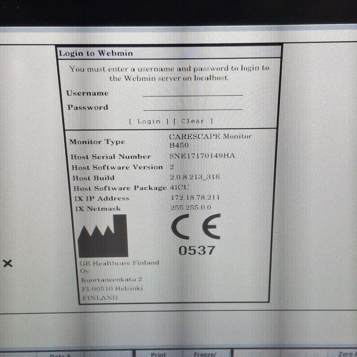GE Healthcare GE Healthcare Carescape B450 Patient Monitor Patient Monitors reLink Medical
