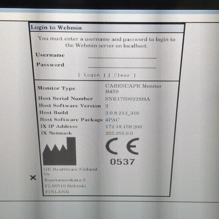 GE Healthcare GE Healthcare Carescape B450 Post Anesthesia Care Patient Monitor Patient Monitors reLink Medical