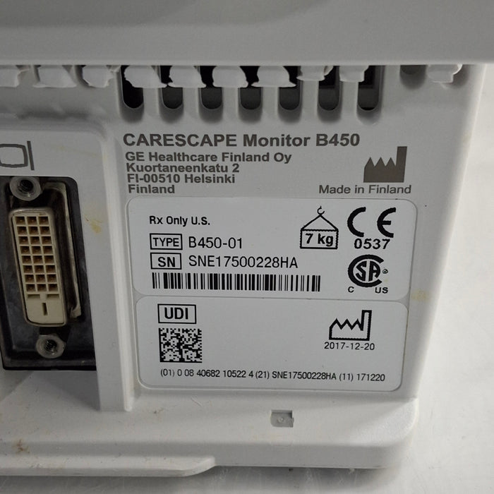 GE Healthcare GE Healthcare Carescape B450 Post Anesthesia Care Patient Monitor Patient Monitors reLink Medical