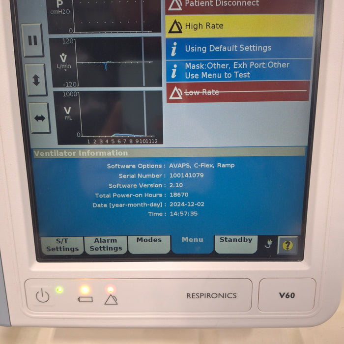 Philips Philips Respironics V60 BiPAP Ventilator Respiratory reLink Medical