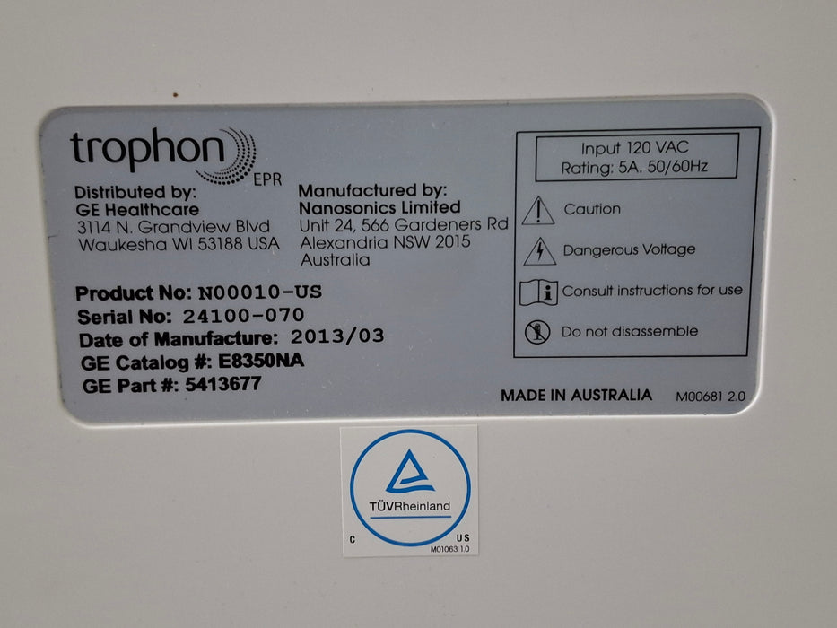 NanoSonics Trophon EPR High Level Disinfection