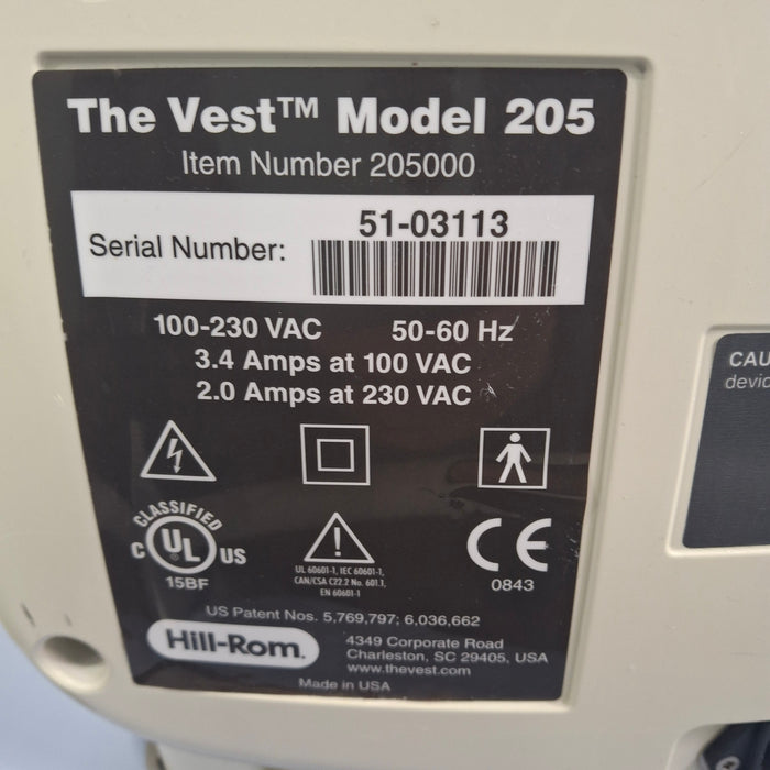Hill-Rom The Vest Airway Clearance System Model 205