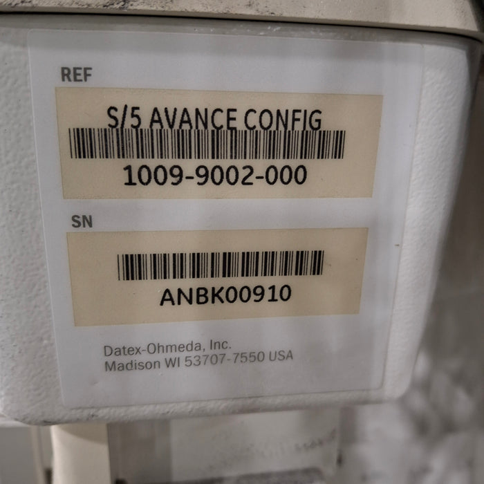 GE Healthcare S/5 Avance Anesthesia System