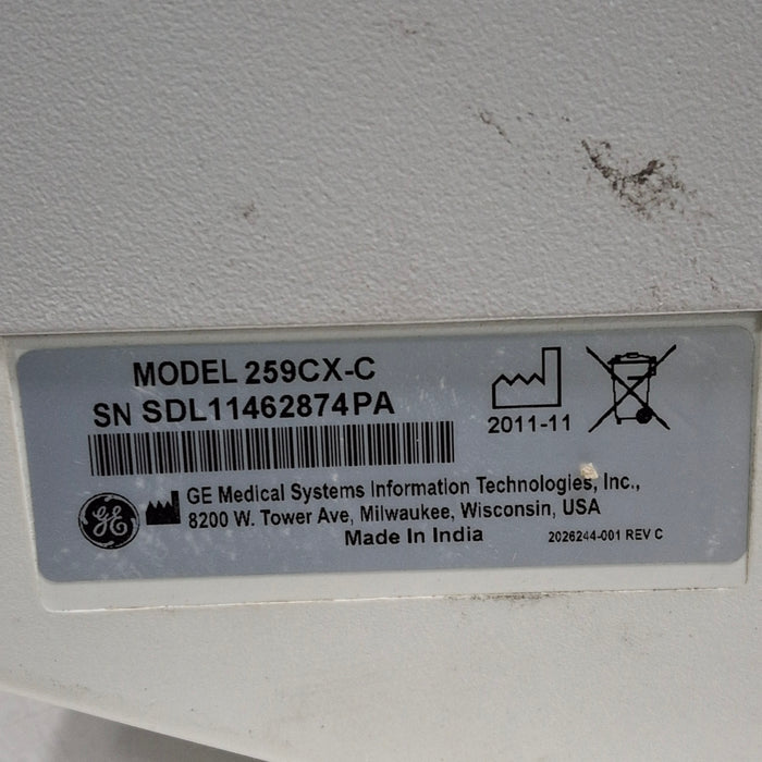 GE Healthcare Corometrics 250cx Series Model 259cx-c Fetal Monitor