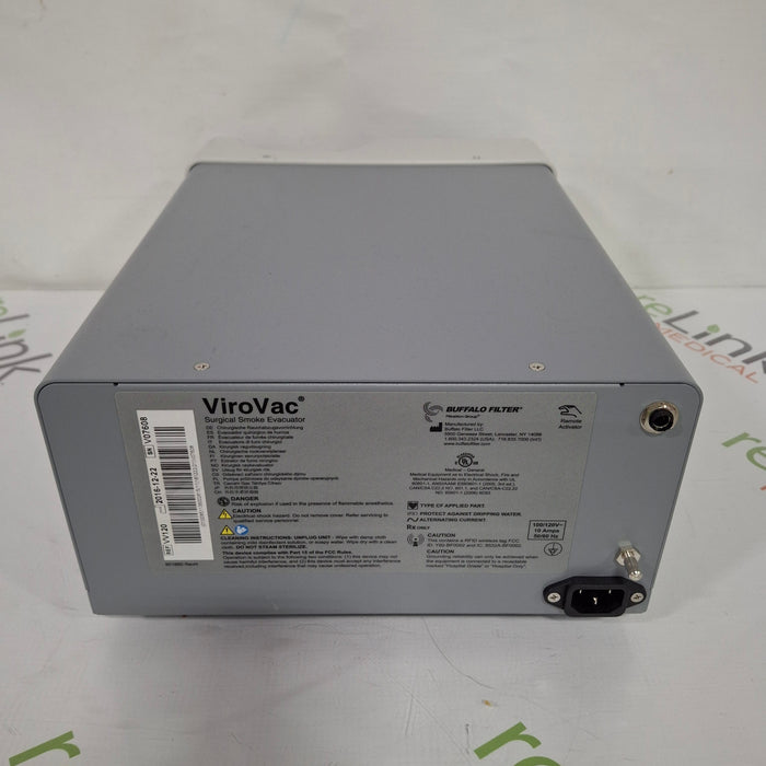 Buffalo Filter Buffalo Filter ViroVac Smoke Evacuation System Surgical Equipment reLink Medical