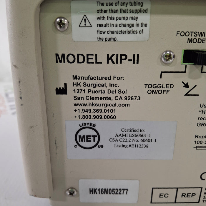HK Surgical, Inc KIP-II-RS Infiltration Pump