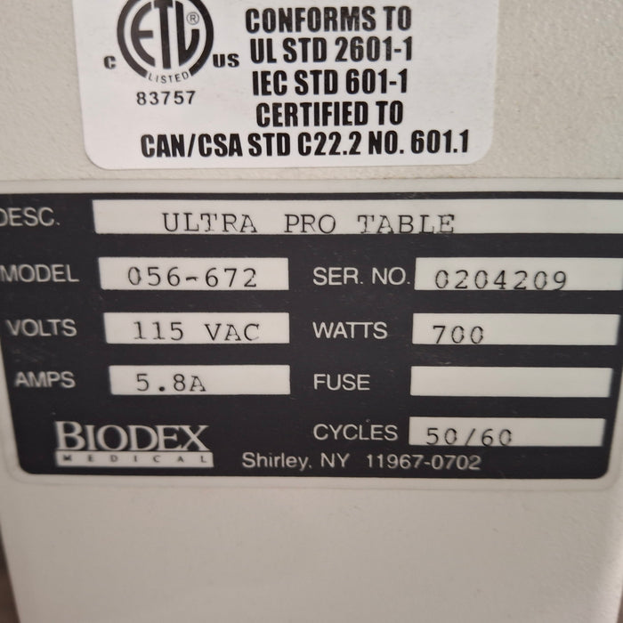 Biodex 056-672 Ultra Pro Table