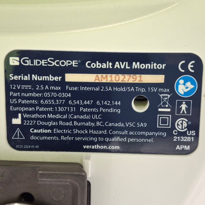 Verathon Medical, Inc Glidescope Cobalt AVL Video Laryngoscope
