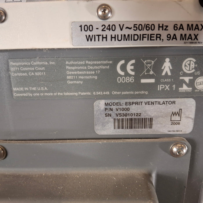 Respironics Respironics Esprit Ventilator Respiratory reLink Medical