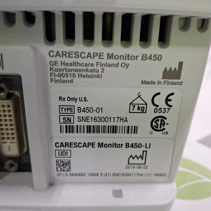 GE Healthcare GE Healthcare Carescape B450 Critical Care Patient Monitor Patient Monitors reLink Medical