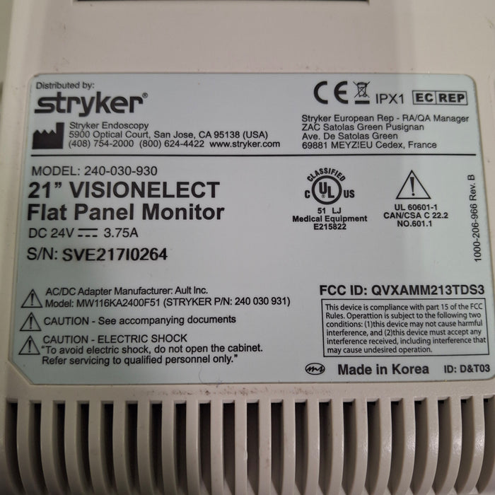 Stryker 21" VisionElect HD Monitor