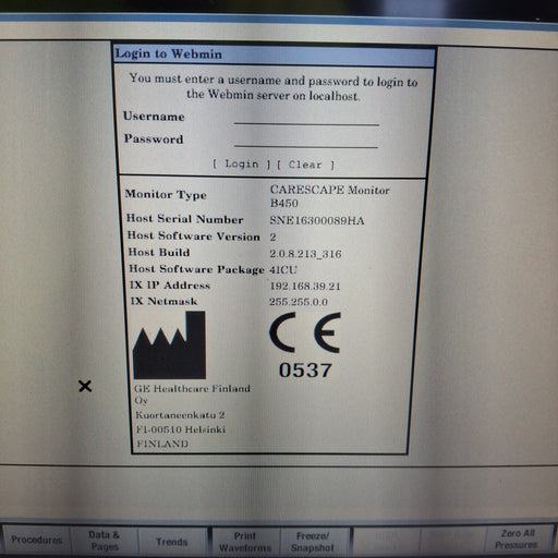 GE Healthcare GE Healthcare Carescape B450 Critical Care Patient Monitor Patient Monitors reLink Medical
