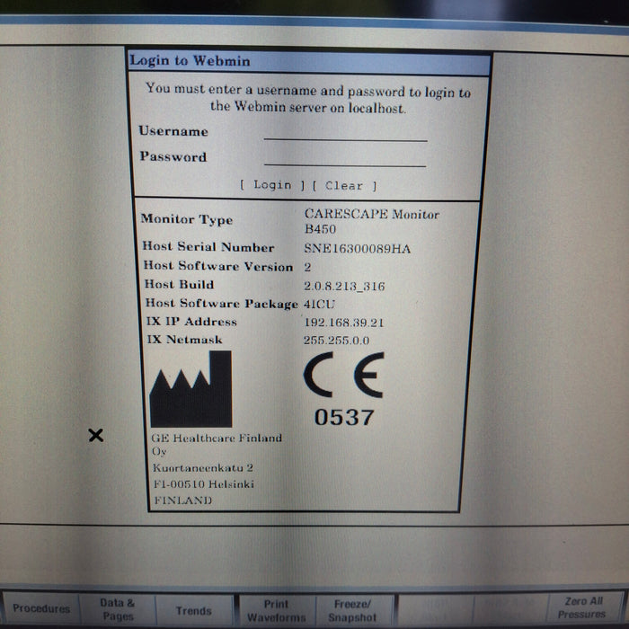GE Healthcare GE Healthcare Carescape B450 Critical Care Patient Monitor Patient Monitors reLink Medical