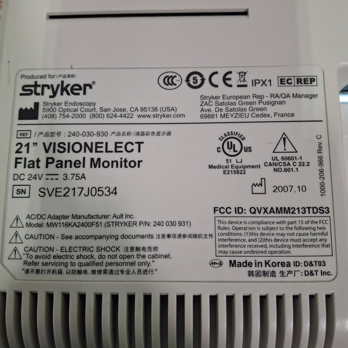 Stryker 21" VisionElect HD Monitor