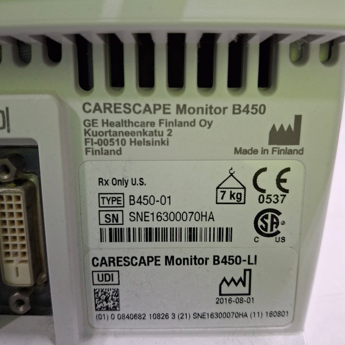 GE Healthcare GE Healthcare Carescape B450 Critical Care Patient Monitor Patient Monitors reLink Medical