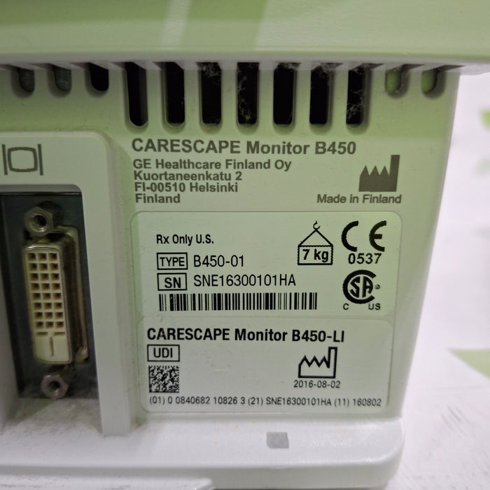 GE Healthcare GE Healthcare Carescape B450 Critical Care Patient Monitor Patient Monitors reLink Medical